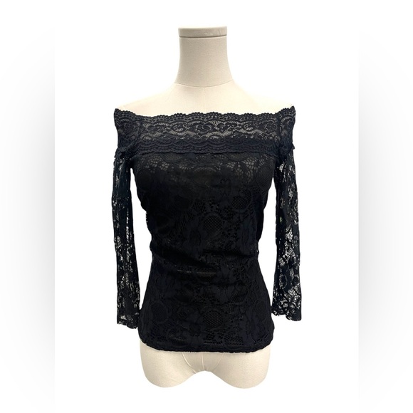 Vintage Y2K Dolce & Gabbana Off Shoulder Black Lace Top Witchy Whimsigoth XS - Picture 1 of 11